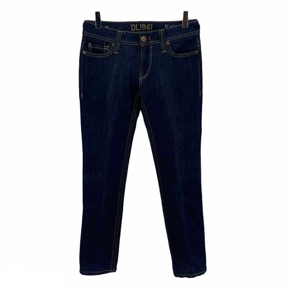 DL1961 Size 26 Kate Slim Straight Jeans Denim Stretch Dark Wash 26 x 27